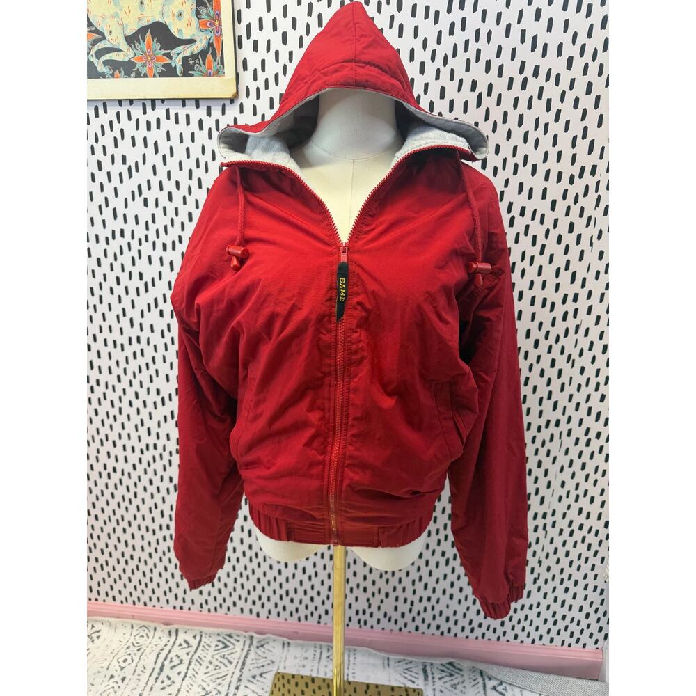 Vintage women’s GAME SPORTSWEAR style 980 JACKET gray LINER RED shell XSMALL